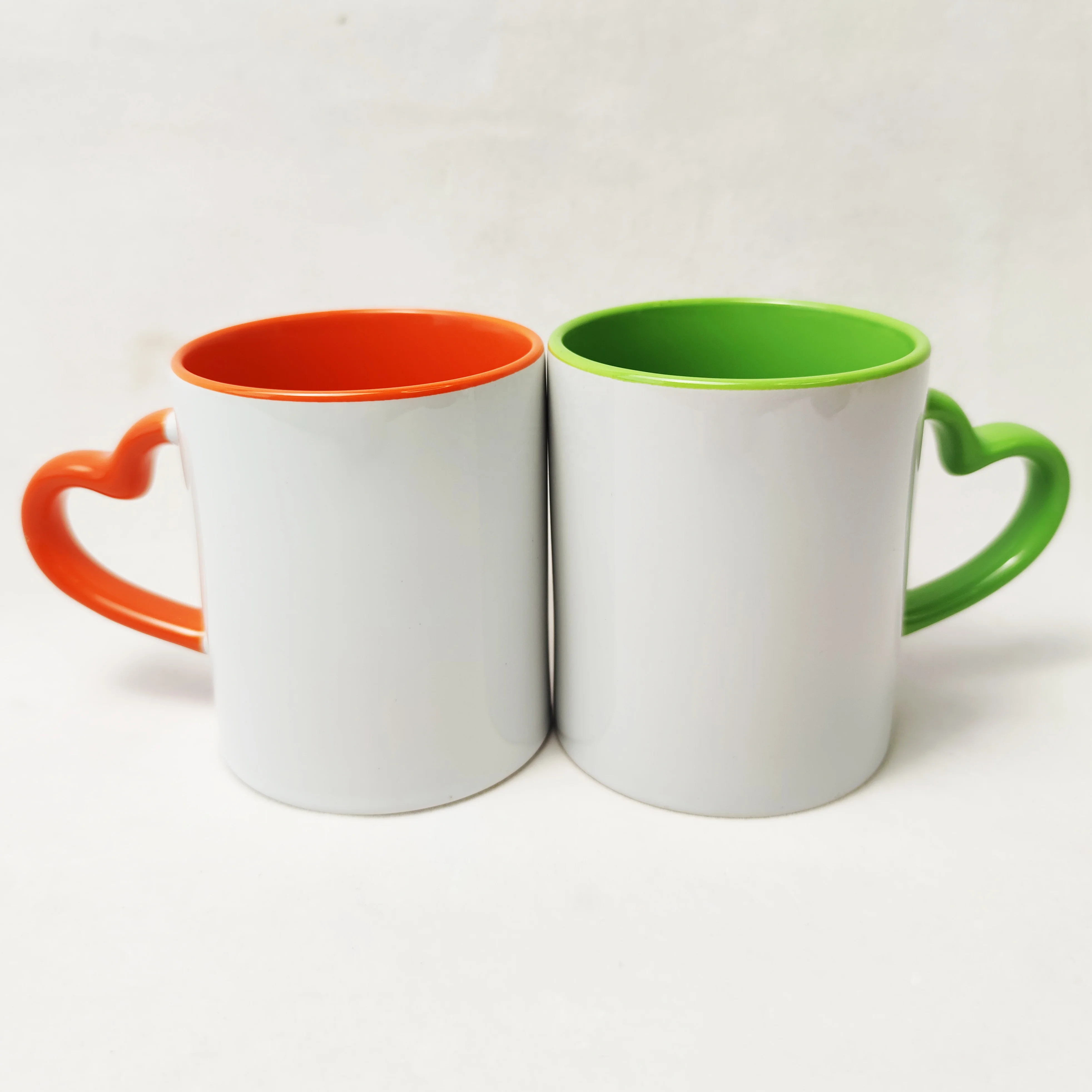 11oz Colorful Heart Handle Ceramic Sublimation Mug Hot Tea Milk Magic Blank Ceramic Sublimation Coffee Mug Sublimate Wholesale M