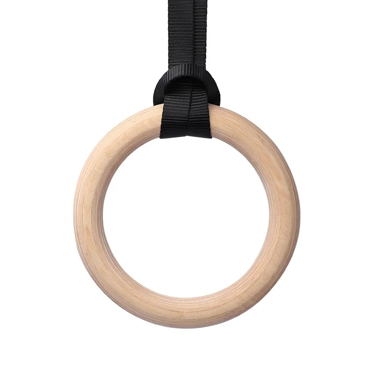 Factory Direct Sales Gymnastic Rings Fitness Equipment Wooden Gymnastic Rings with High Strength for Yoga Studio