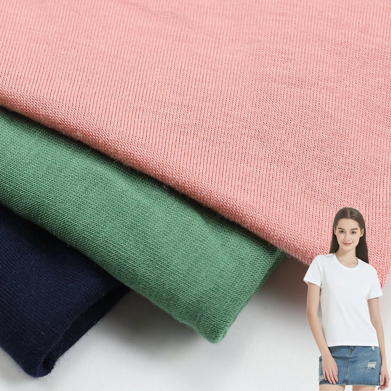 58% Модальная 38% Тенсел 4% спандекс 30/20 Тенсел Модальная ткань oem двойная эластичная футболка ткань