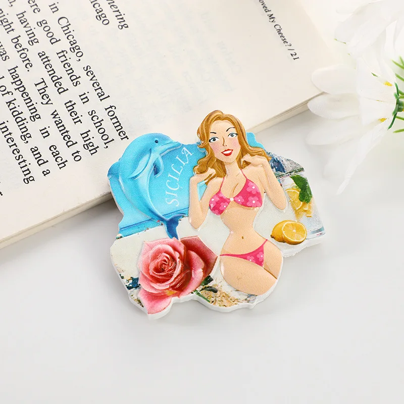 Customised DIY 3D Wholesale maldives sicilia bahamas Tourism Refrigerator magnet Resin World City Fridge Magnet For Souvenir