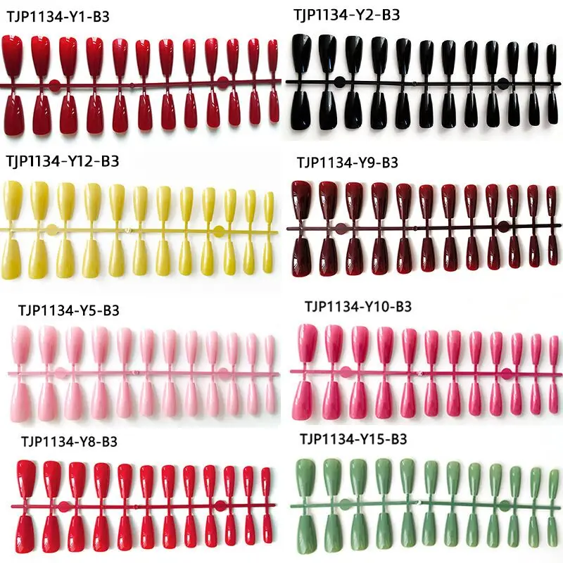 new arrival uv bright oil seal coat varnished nails Glossy Pattern  Nails Coffin Extra Long Press on Ballerina Acrylic nail