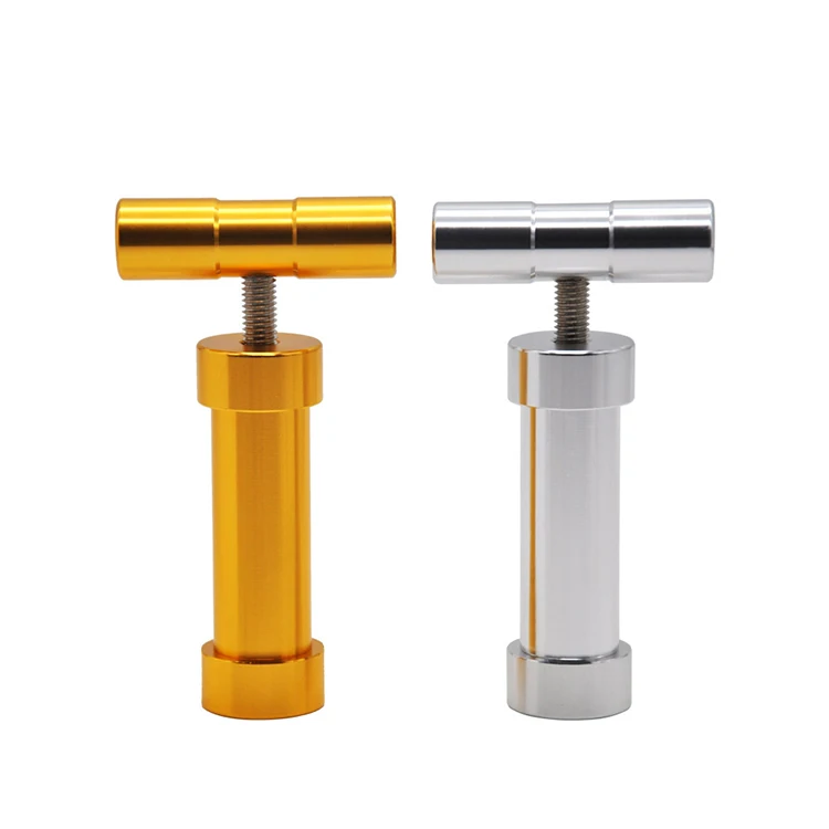 Аксессуары для курения с логотипом на заказ, металлическая прижимная машинка для очистки пыльцы для сухих трав и табака