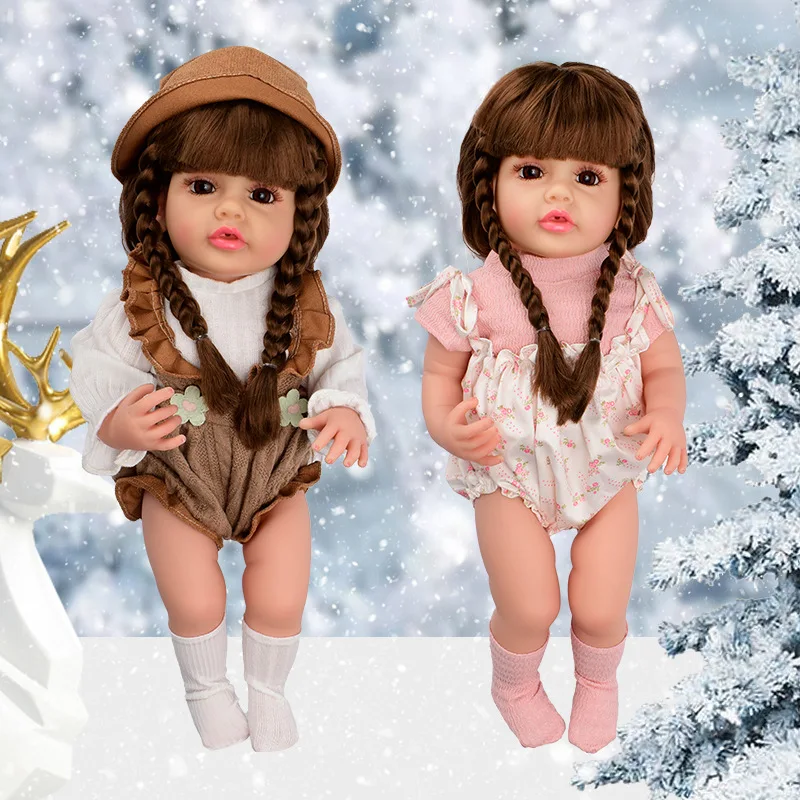 Princess gift set 55cm new reborn doll brings joy high-quality vinyl doll accompanies baby toys Birthday Gifts