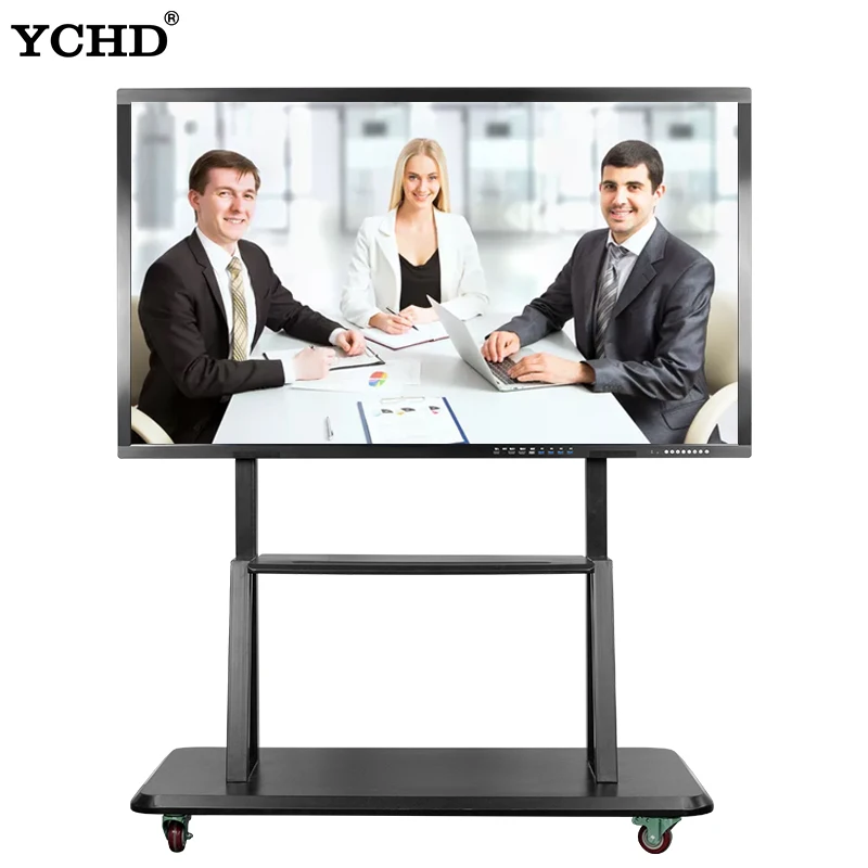 100 inch android interactive display 4K all in one touch screen smart whiteboard for teaching and meeting