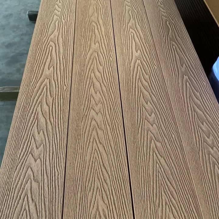 3d wood plastic composite decking wood grain embossed carrelage de sol dalle WPC sheet