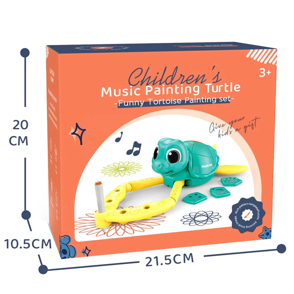 ITTL new design juguetes para nino educational drawing set cute turtle plastic diy drawing toys