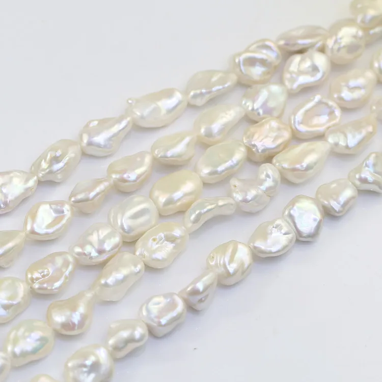 12-14mm AAA irregular baroque keshi good fine quality full drilled fresh water pearls strands