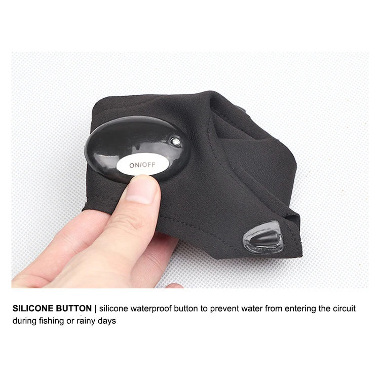 LED Flashing Gloves for Sport Waterproof Polyester Gloves for Fitness Fishing Camping Hiking Cycling and Summer Activities