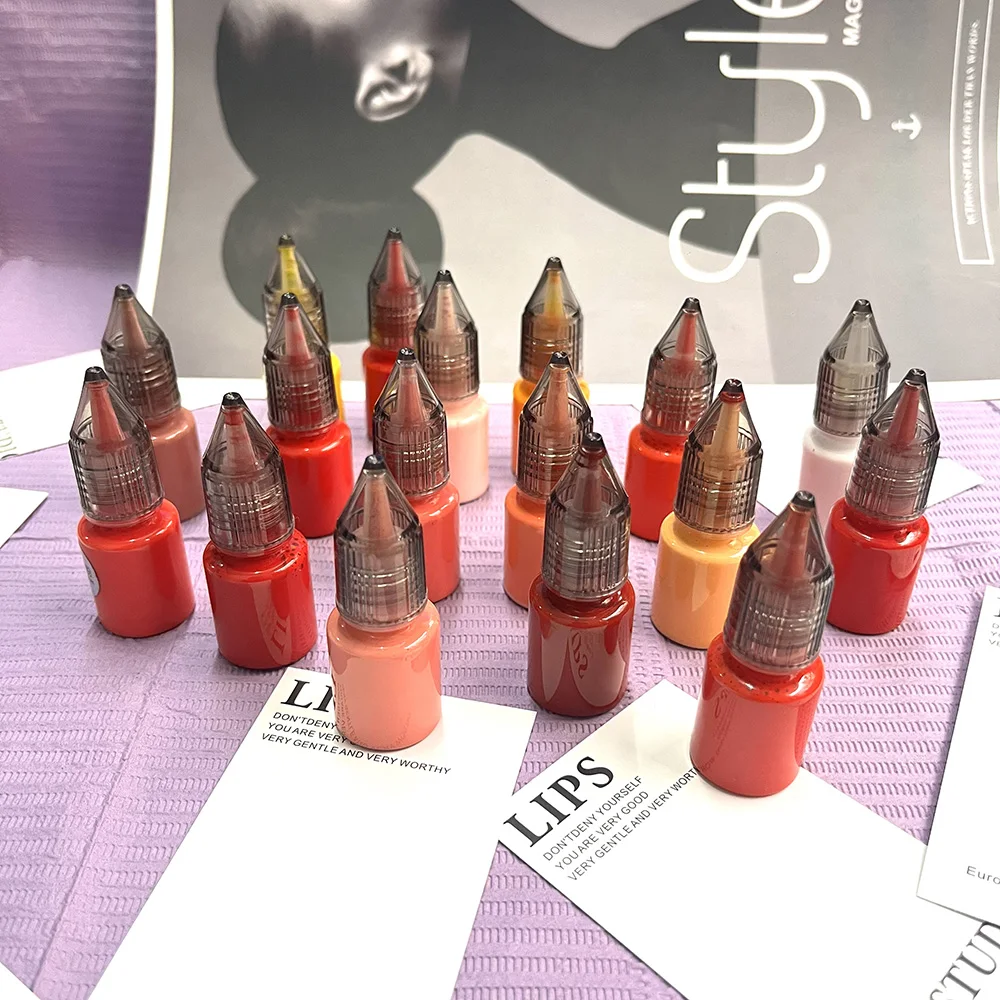 Private Logo Micropigmentation Areola Color Eyebrow Tattoo Ink Permanent Makeup PMU Pigment for Microblading Nano Brows Lips