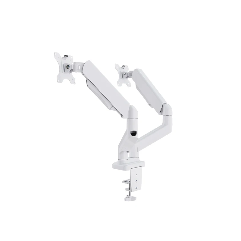 Белый Регулируемый держатель для монитора с двойным экраном 13-32 дюйма, настольное крепление VESA с C-образным зажимом