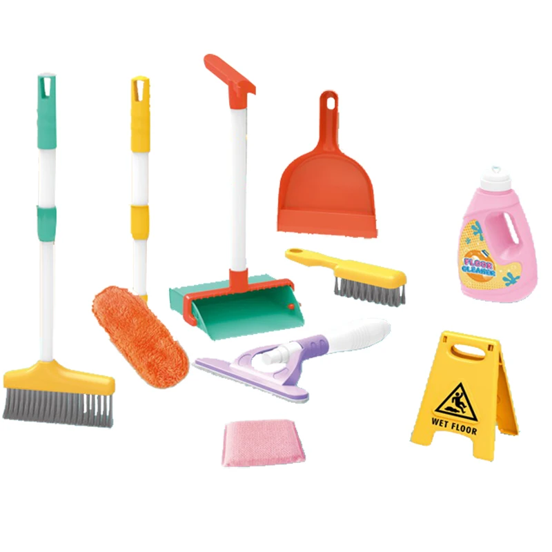 New kids pretend play house cleaning tools plastic sweeping kit play set toy household cleaning toys