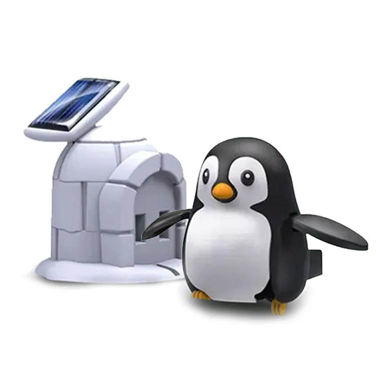 Cute Solar Power Science Experiment DIY Kit Rechargeable Plastic Penguin Toy for Kids