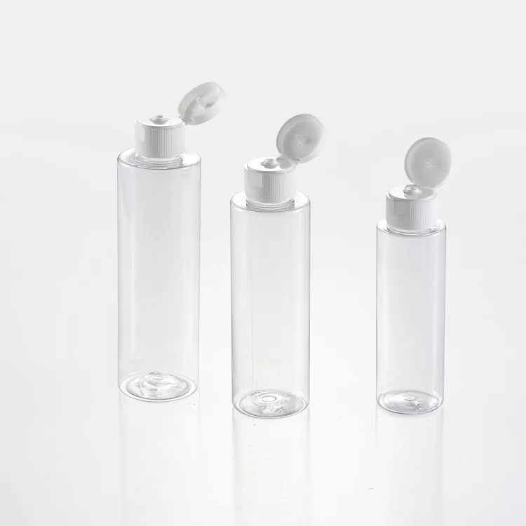 50ml 100ml 200ml High Quality PET White Plastic Toner Bottle with Flip Top can be used for Skin Care Makeup Remover