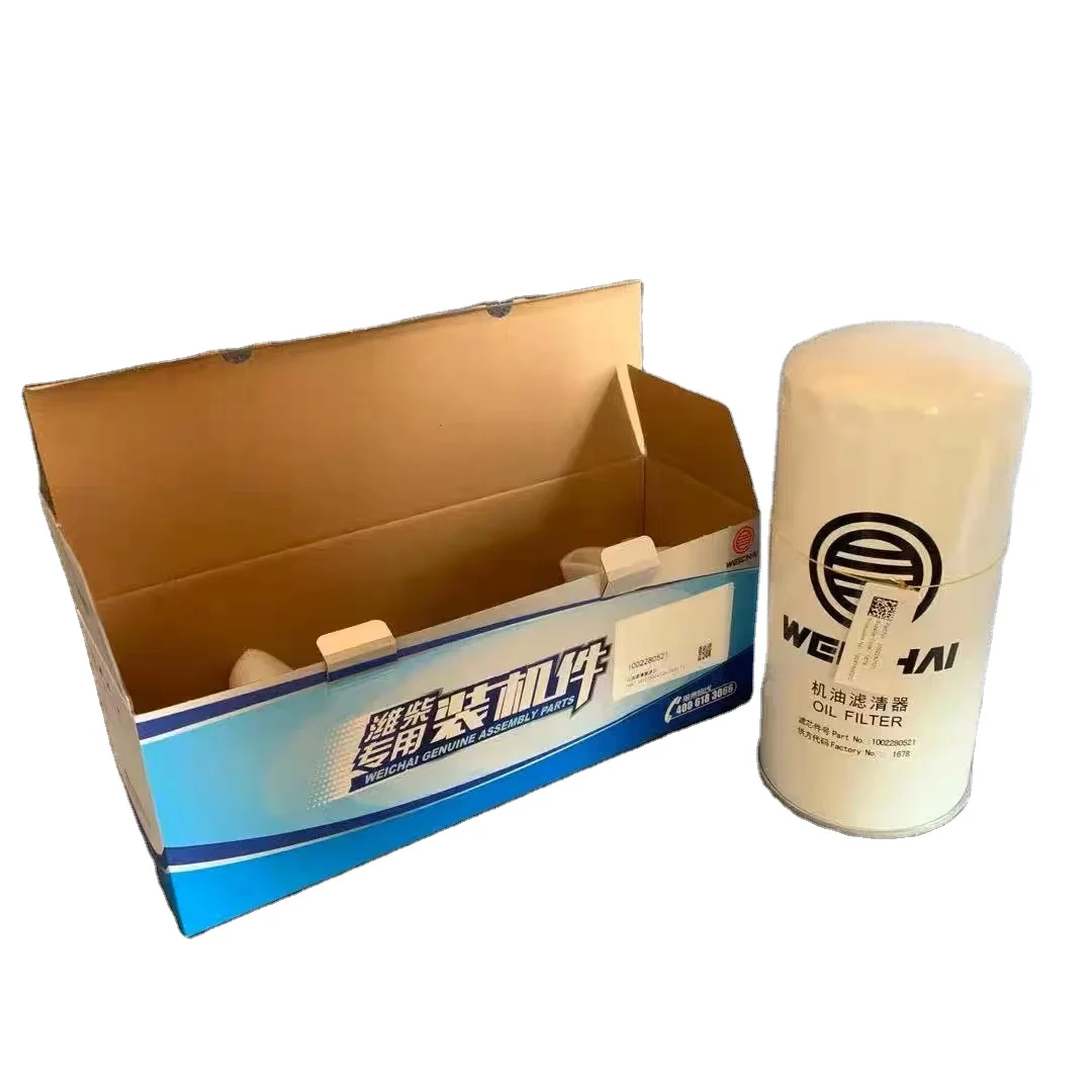 Heavy Truck Repair Equipment for WEICHAI Engine Parts 1002280521 Oil Filter for Howo Truck Oil Filters