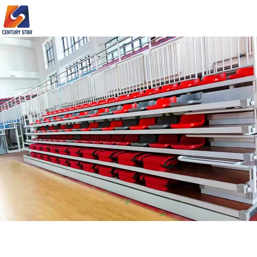 Manual Folded Chair Telescopic Retractable Bleachers For Sports Club