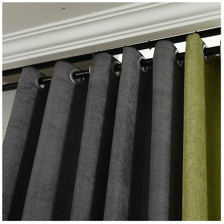 100% Blackout Curtains Sliding Door Curtains with Clip Rings Linen Textured Patio Door Curtain for Sliding Door Room Divider Cur