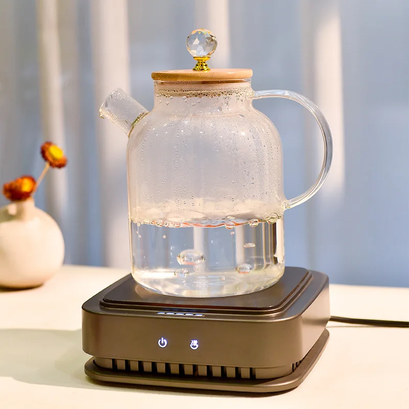 Heat Resistant Glass Water Jug with bamboo lid Glass Pitcher Drinking water kettle New Type Customized gifts Water ware
