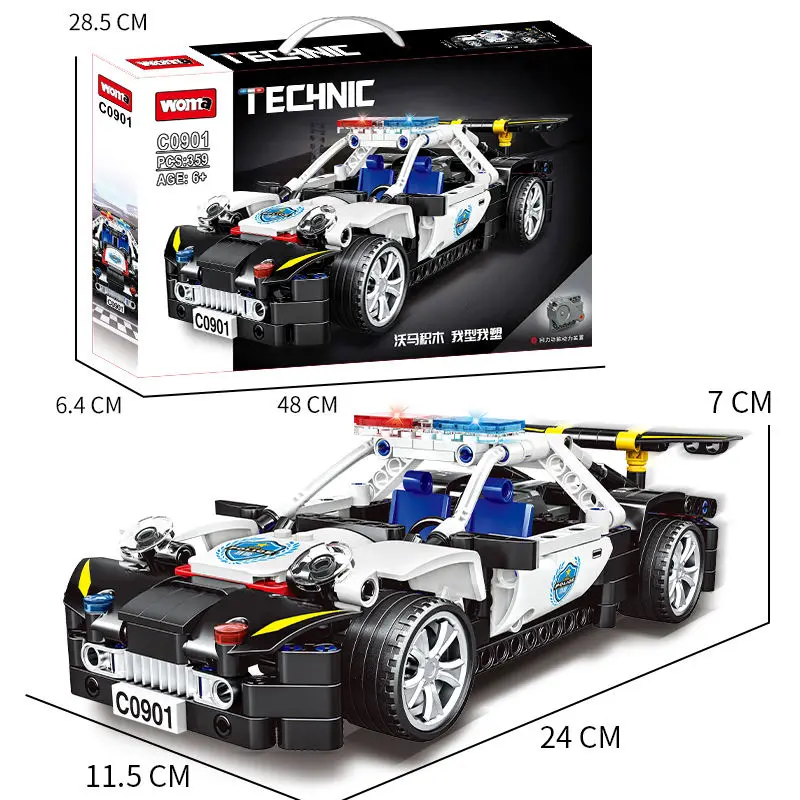 WOMA TOYS C0901 Assemble Car Building Block Brick Toy Police Model Car Educational Children Kid Toy