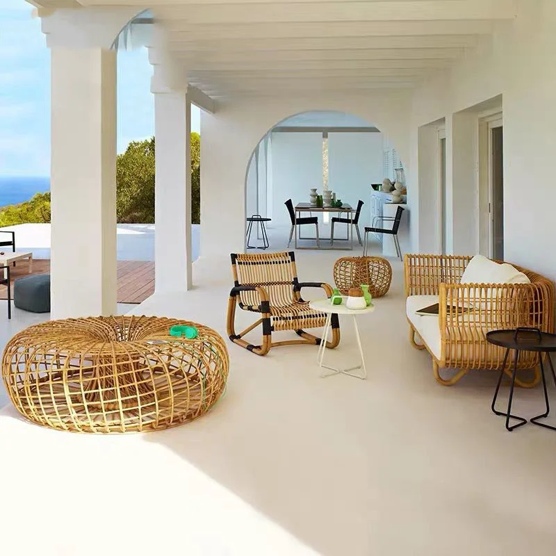 Rattan Furniture Wicker Outdoor Patio Pool Rattan Round Sofa Cover Contemporary Garden Set Garden PE Set Magnolia Tv Furniture