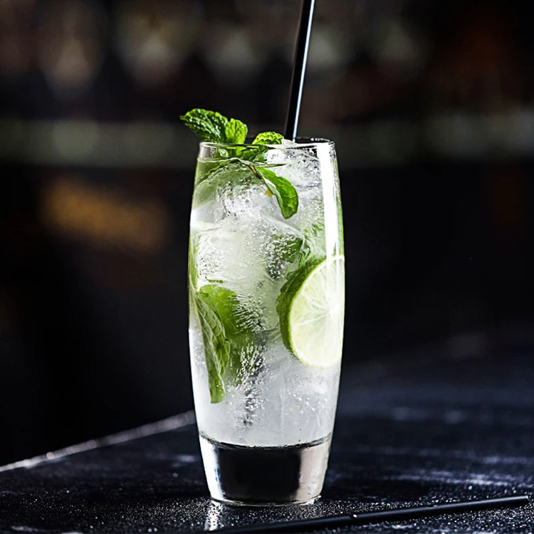 Clear 10oz Highball Glasses Cocktail Glass Tumbler for Mojito and Tom Collins