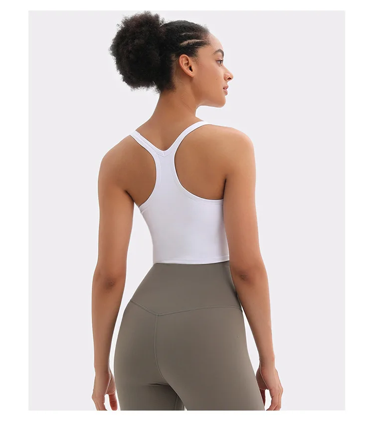 Wholesale Women Tank Top 2XL High Quality Padded Y-back Vest Sleeveless Compression Workout Crop Tops For Women