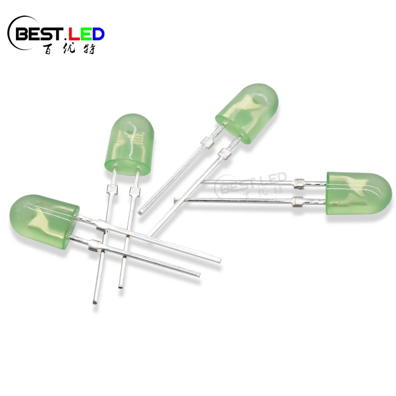 High Efficiency DIP LED with Stopper Super Bright 520nm 525nm Oval LED Green Diffused 546 5mm Oval LED Diode
