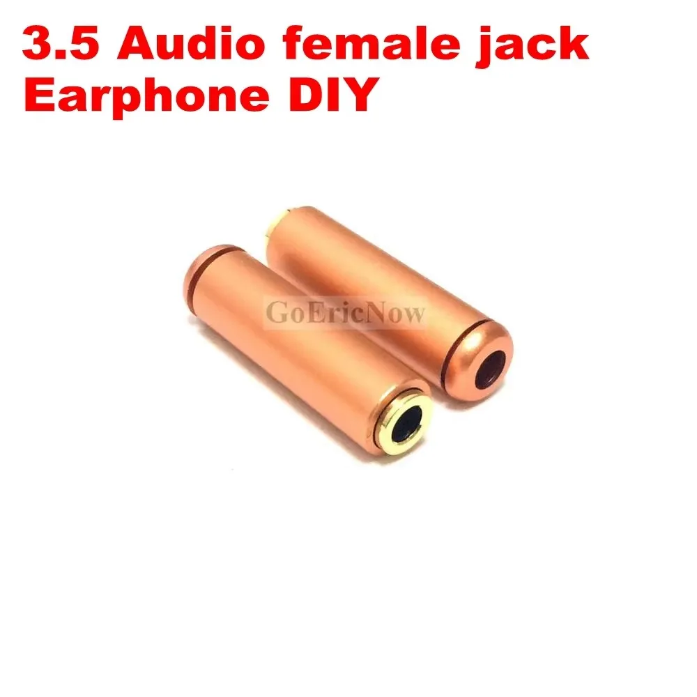 Aluminum Jack 3.5 Audio female jack 3.5mm 4 pole Stereo socket Gold Plated Wire Connector Earphone DIY