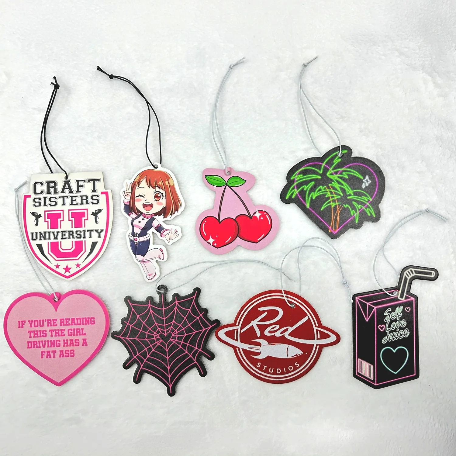 Cheap wholesale custom paper car perfume make your own logo air freshener with long card