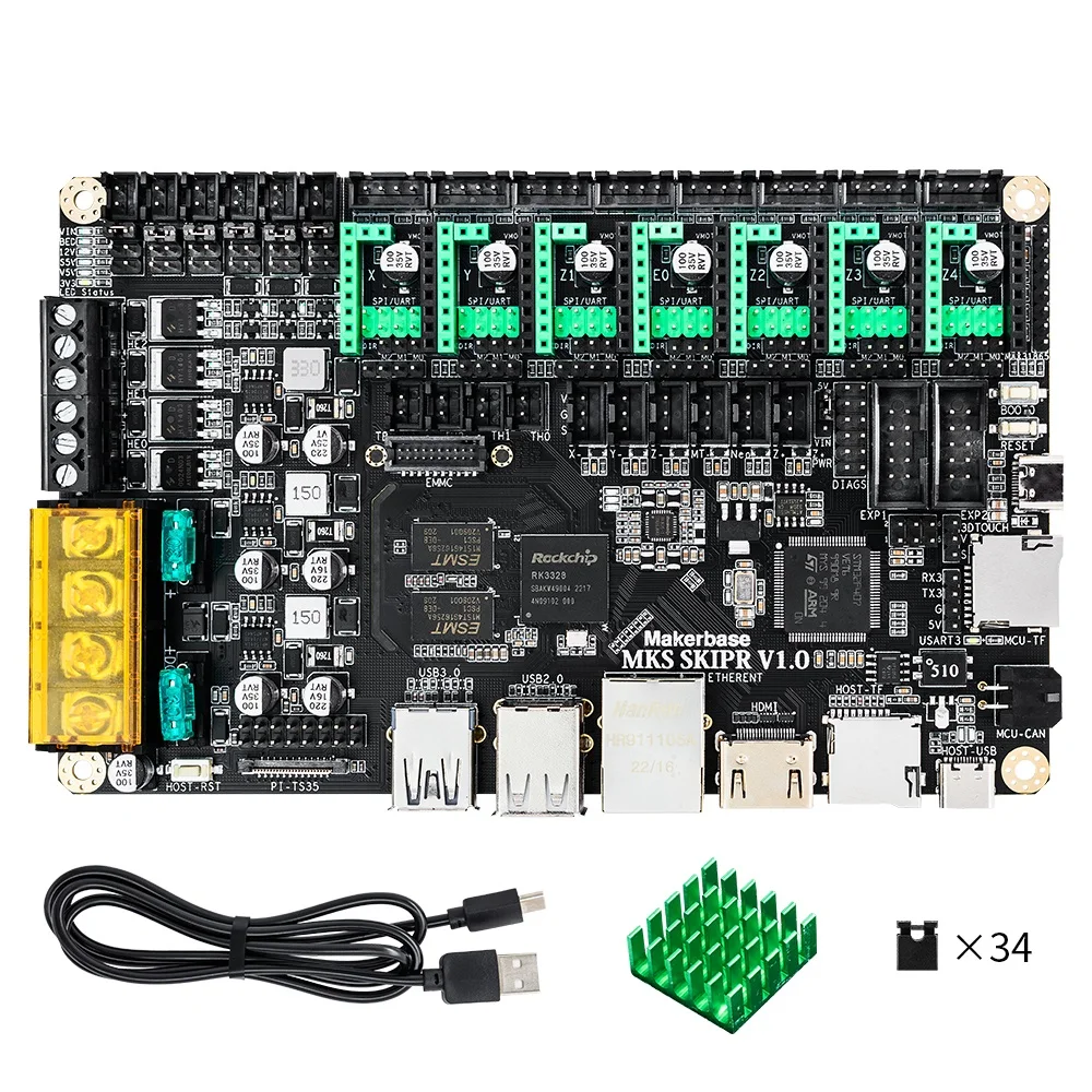 Makerbase MKS SKIPR Board Con Quad-core 64bits SOC STM32F407VET6 Carreras a Bordo Klipper con EMMC Para Voron VS Raspberry Pi