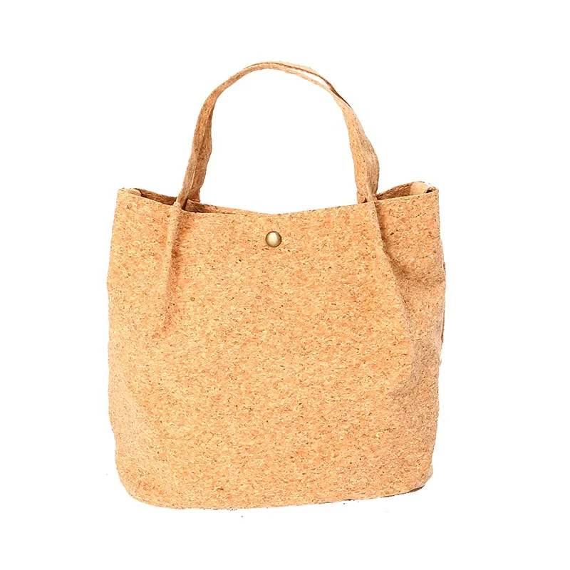 Portugal Purse Fabric Leather Cork Handbag Custom logo Cork handbag women Gender and nature color high quality cork tote bag