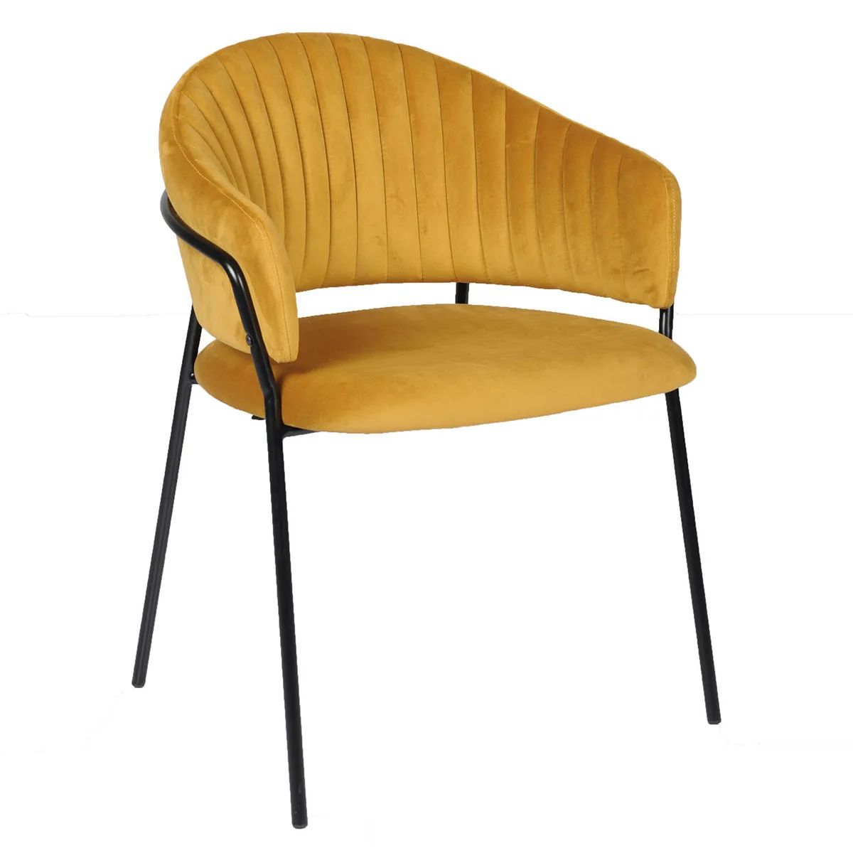Popular Modern Design Cheap Price Top Quality Upholstered Home Chair Fabric Velvet Seat Dining Room Chair with Metal Frame