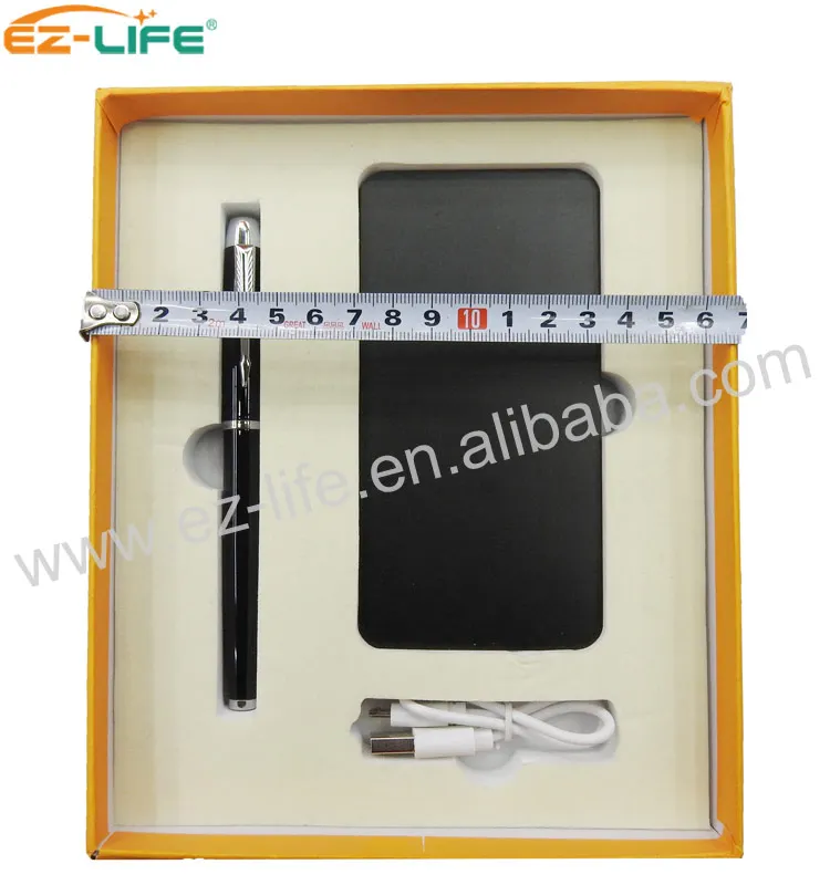Promotions Gift Printed Box Customised Pen Power Bank With USB Flash Drive