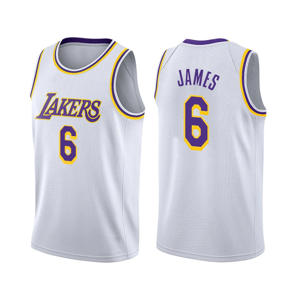 Высококачественные мужские майки для баскетбола в стиле Лос-Анджелеса, новинка 2021-2022, майка Laker #6 Джеймс, спортивная одежда King