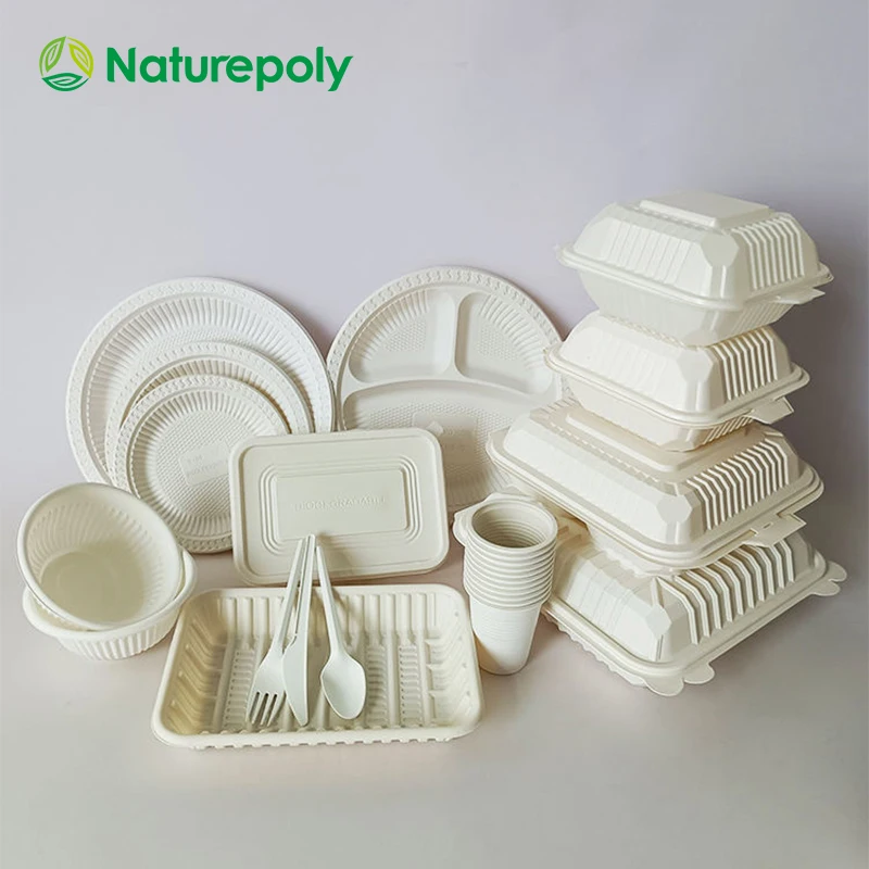 Customized 1 2 3 Compartment tableware Disposable PLA Takeaway Food Lunch Box 100% Biodegradable CPLA Plastic Food Container