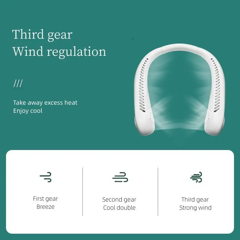 Factory outdoor mini fan air cooler rechargeable wearable portable handheld neck fan for office household