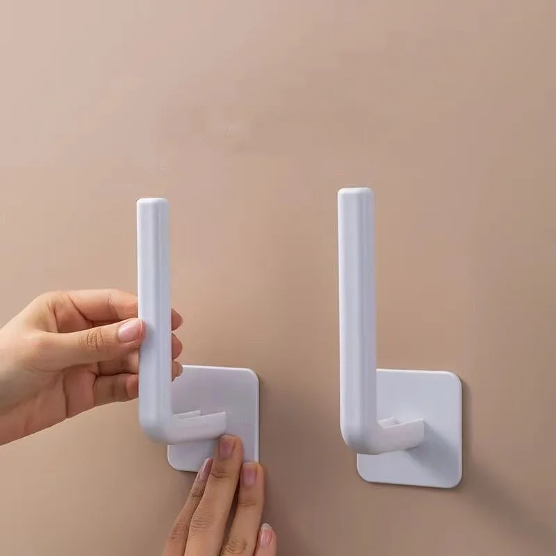 Wall Mounted L Shaped Storage Hook Sticky Hooks Handbag Towel Keychain Hanger