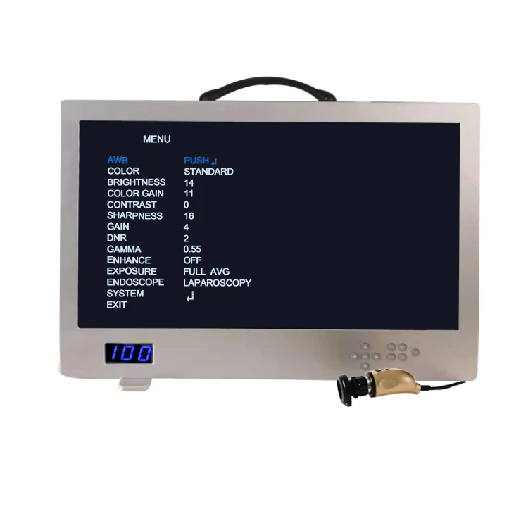 Medical Full HD Endoscope Camera Integrated With LED Light Source and 24-inch Monitor