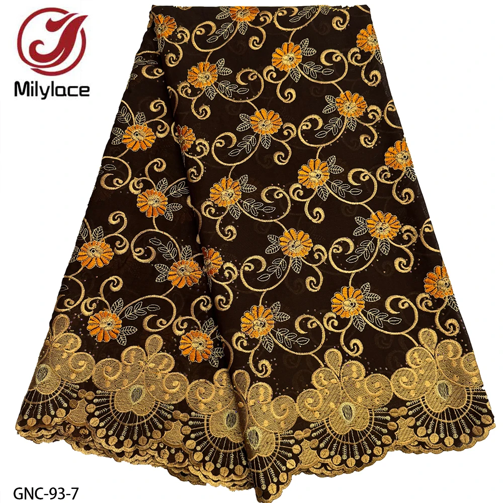 High Quality 100% Cotton Flower Embroidery Nigerian Swiss Voile Lace Fabric