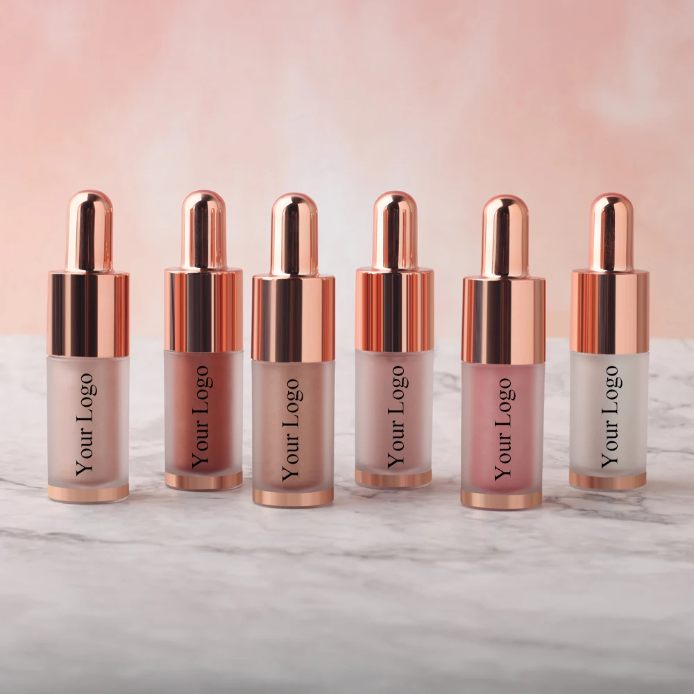 Wholesale Liquid Highlighter Eyeshadow Shimmer Vegan Makeup Face Liquid Body Face Highlighter Private Label