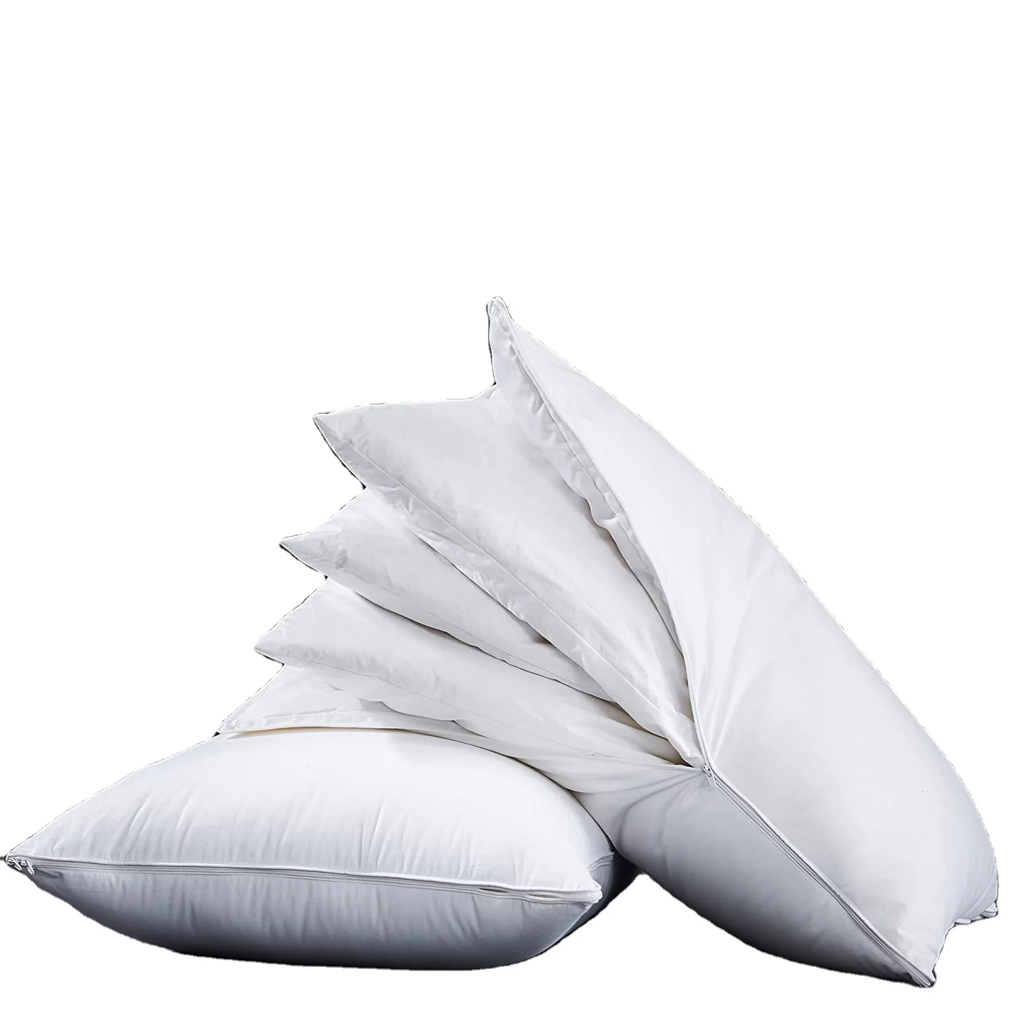 Adjustable 3 Layer Pillow Goose Feather Pillow 100% Egyptian Cotton Bed Pillow for Side Sleepers Back Sleepers