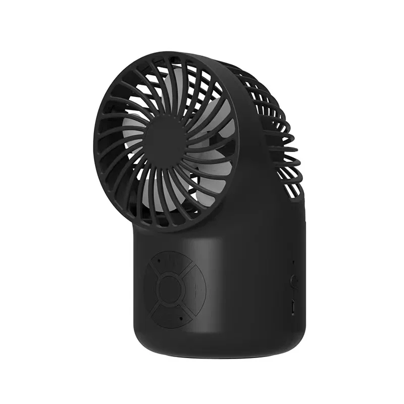 F8 Summer 2 In 1 Dormitory Office Desktop Table Cool Fan Music Wireless 5.0 Stereo Sound Speaker For Smartphone
