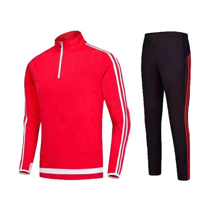 Custom Sublimation Men Sweatsuit Red Jogging Suits Long Zipper Running Wear Custom Mens Tracksuit