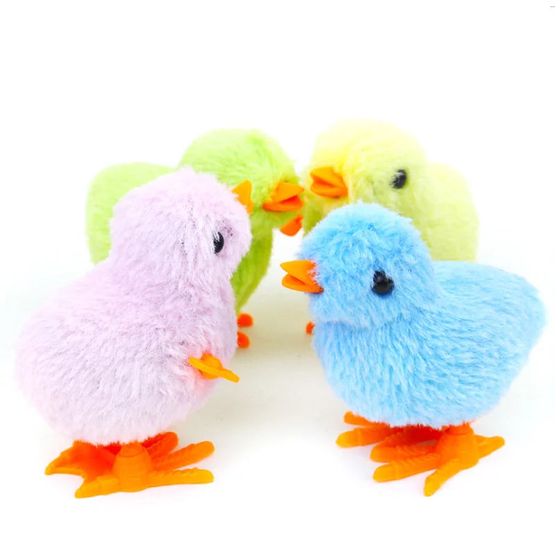 Hot Sale Cartoon Jumping Plush Simulation Jumping Chick Clockwork Toy