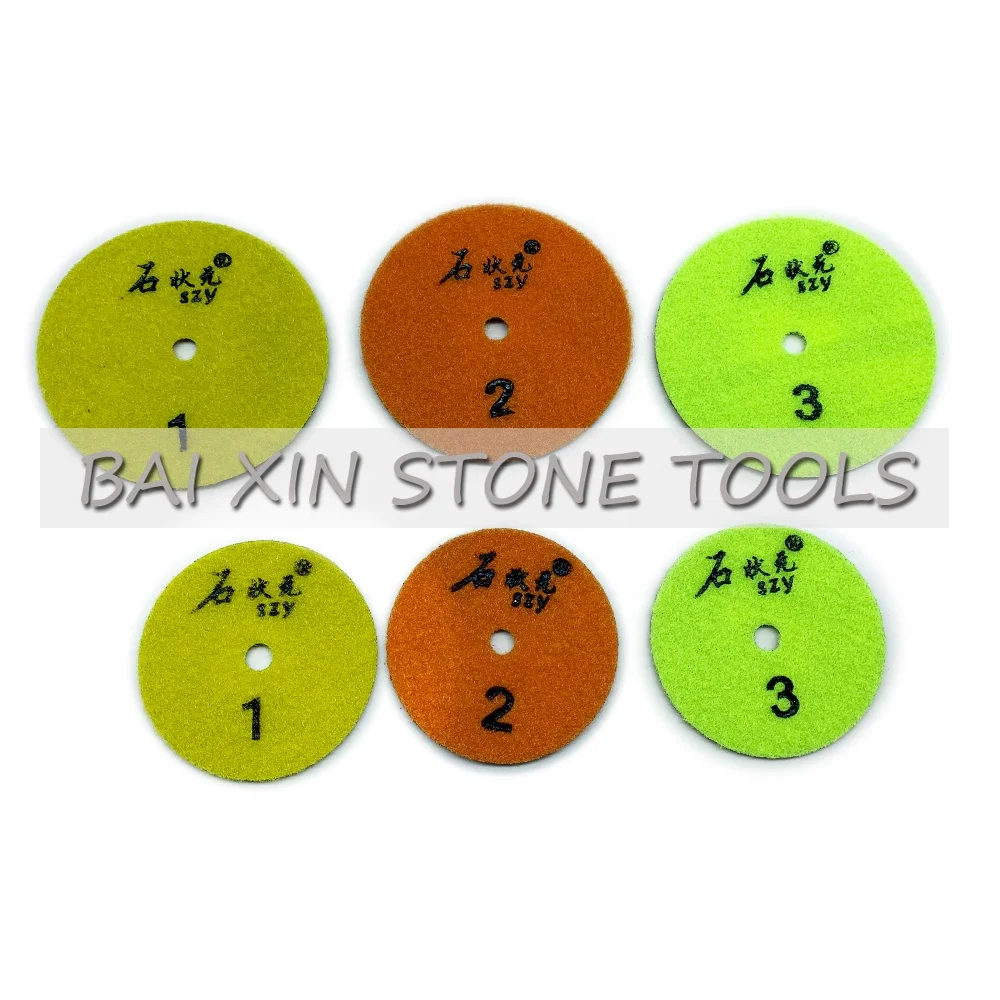 Baixin Most popular 4 inch 100 mm Diamond and resin wet dry polishing pads for marble granite Polishing Pad disc
