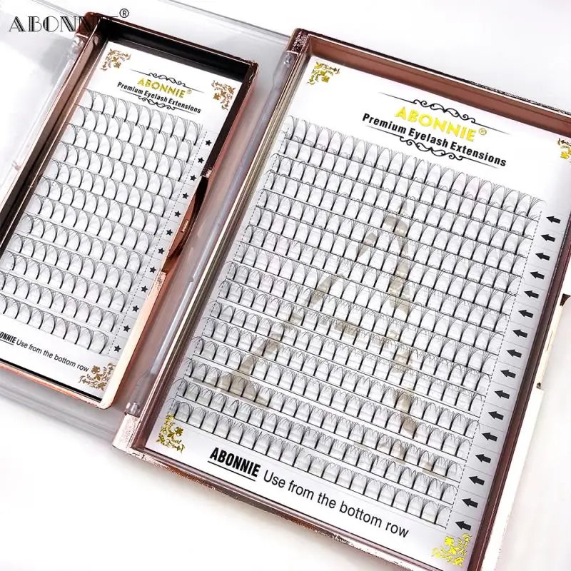 Abonnie поставки на заказ большие лоток 3d 4d 5d 6d 7d объем вентилятора наращивание ресниц 0,05 тепла Скрепленный с искусственным норковым, готовых вентилятор ресницы