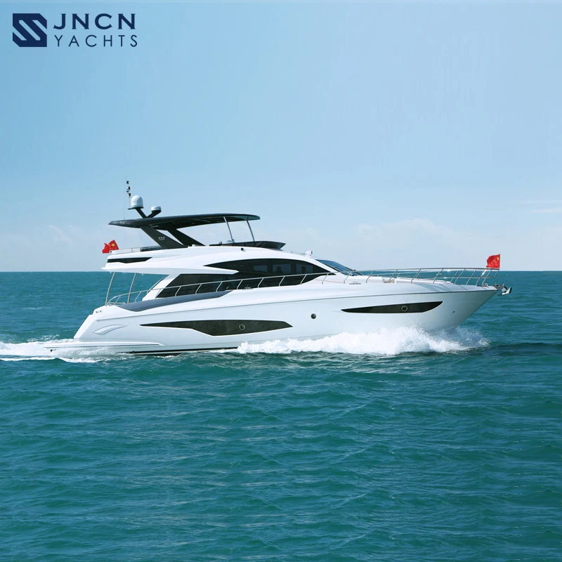 
JNCN 65ft China Shipbuilding Fiberglass Hull Material Custom Motor Superyacht Luxury Yachts for sale 