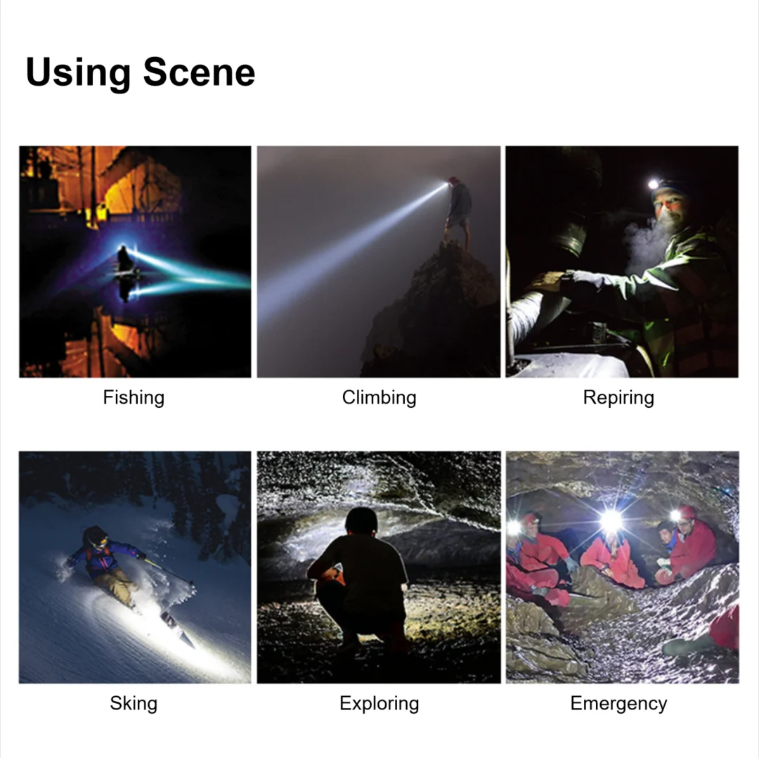 Mini Cob Headlamp Led Strip 230 led headlamp Wide Angle Led Broadbeam Elastic Headband Headlamp With Back Red Warning Light