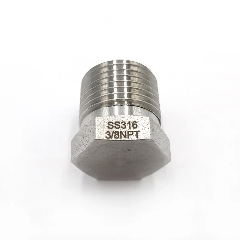 Instrumentation Stainless Steel Pipe Fittings 1/4 3/8 1/2 1 inch NPT BSPT Male Threaded Hex Head Pipe Plug