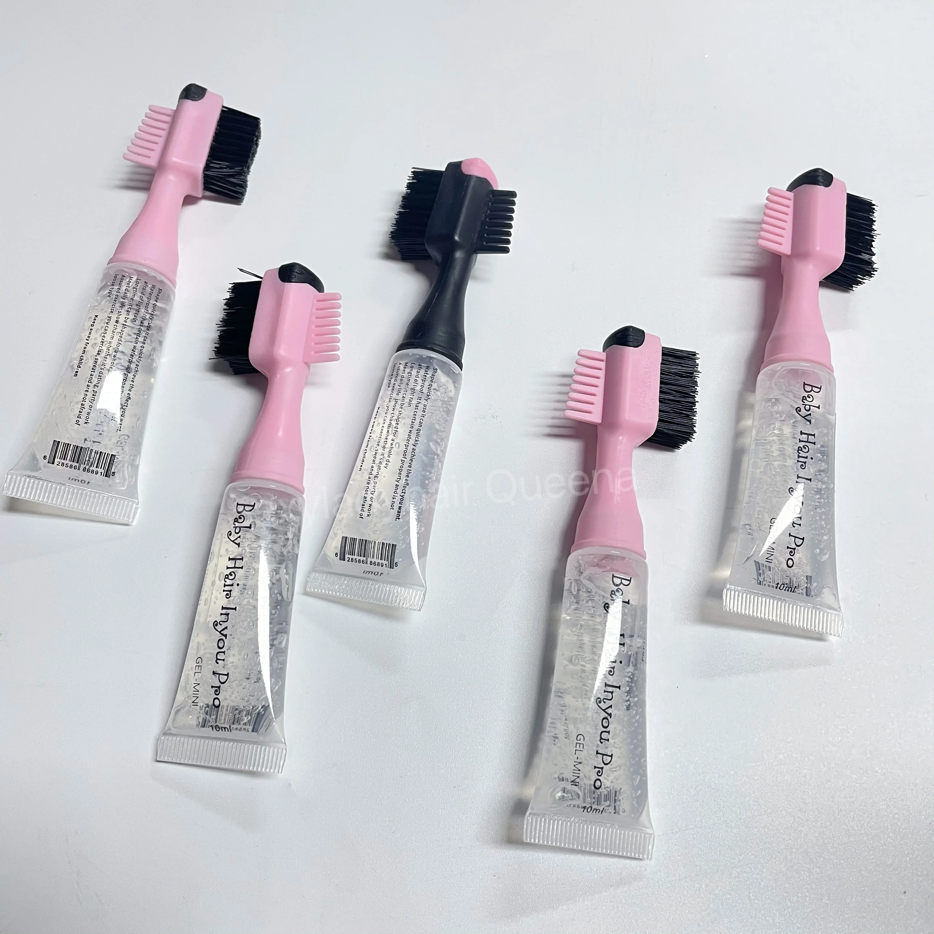 Wholesale Hair Styling Edge Control Baby Hair Gel Brush Squeeze Tube 10ml Quick Holding Gel For Black Women