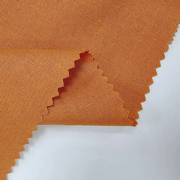 Plain color material clothing cotton linen fabric wholesale pure linen cotton fabric for clothes